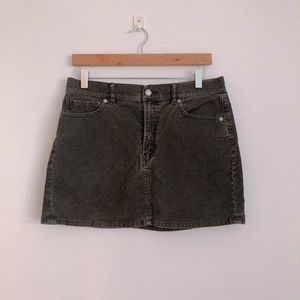 Uniqlo Women Corduroy Mini Skirt Dark Grey